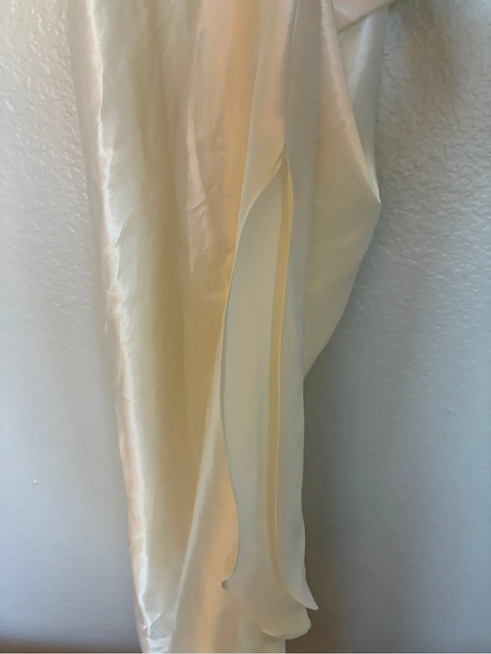 Silky Satin Ivory Lace-Trim Slip Dress Women's Intimates Bridal Babydoll Style - Picture 3 of 9